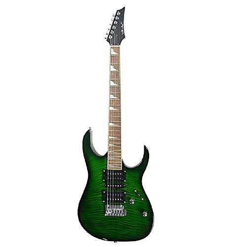 Image of VAULT RG1 Soloist Premium Basswood Electric Guitar (Green Burst, Indian Laurel Fretboard)
