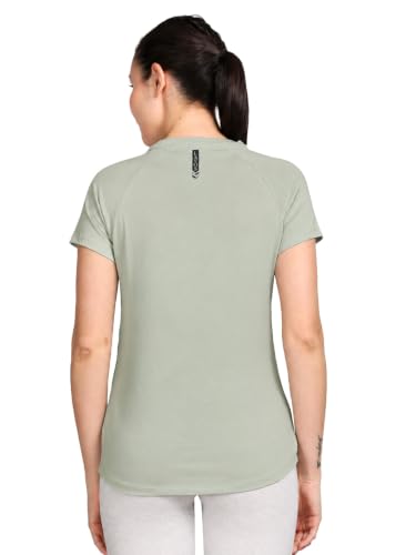 Image of Lavos Women's Regular Fit T-Shirt with Half Sleeve Round Neck, Bamboo & Cotton Gym, Yoga and Sports Wear for Women