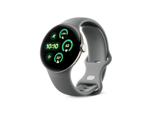 Image of Google Pixel Watch 3 (41 mm) - Android smartwatch with heart rate tracking, advanced running from Fitbit, fitness insights, 24-hour battery - Champagne Gold Aluminium Case - Hazel band - Wi-Fi