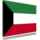 TRIOSK Kühlschrankmagnete Länderflaggen Magnet Flagge Kuwait Länder Reise Souvenir Geschenk für Reiselustige Frauen Männer Weltenbummler Kühlschrank stark eckig groß 85x55 mm