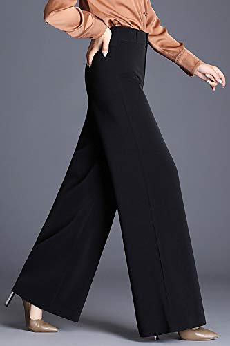 ebossy Women's Elegant Two-Button High Waisted Wide Leg Work Dress Pants Trouser3