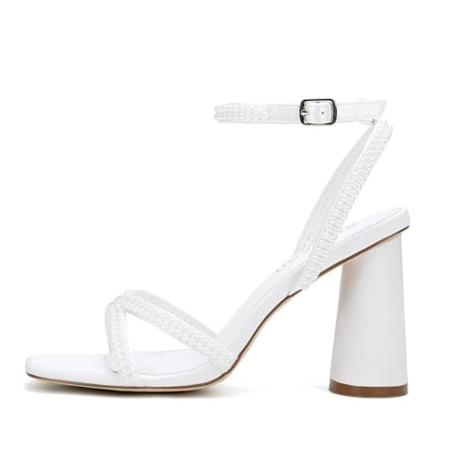 Pearl Heels Strappy Bridal Shoes Block Heel Wedding Sandals Open Toe Wedding Shoes for Bride3