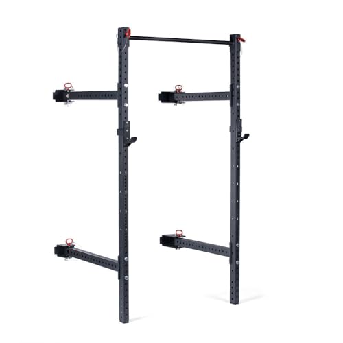 Titan Fitness T-3 Series Wall Mounted Folding Power Rack 91-in. H 41-in. D Space Savings