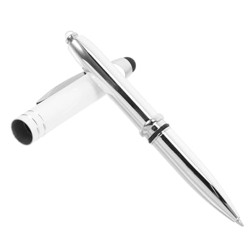 Penna A Sfera Ergonomica Illuminata A Led Con Stilo Capacitivo Multifunzionale Per Tablet E Telefoni bianco