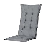 florabest polster für hochlehner 120 x 50 cm Verstellbare Schnalle & praktische Bindeschnüre: Das Outdoor-Kissen ist mit einer verstellbaren Schnalle auf der Rückseite und Bindeschnüren ausgestattet, um sicherzustellen, dass das Kissen an der richtigen Stelle bleibt.