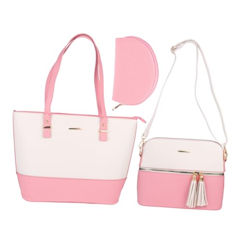 Sac bandoulière femme simili cuir avec kit pochette et porte-monnaie
