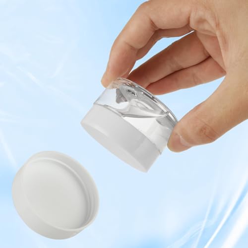 Acrux7 60 Pack 1oz Plastic Jars Round Clear Cosmetic Container Jars with White Lids, Refillable Empty Plastic Slime Jars for Lotion, Cream, Ointments, Makeup, Eye Shadow, Samples3