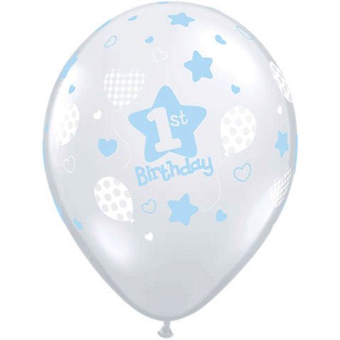 Boys First Birthday Latex Balloons (10) 1st