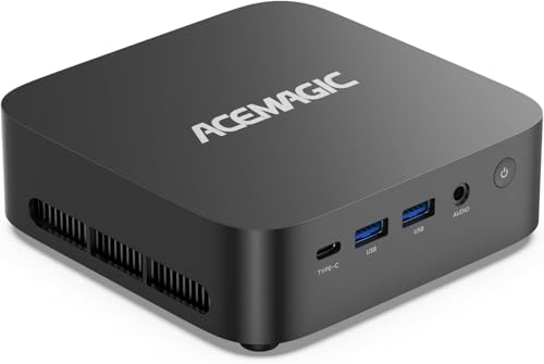 ACEMAGIC Mini PC Ryzen R2544 16GB DDR4 RAM 512GB SSD, Triple-Screen 4K Display WiFi 5 BT4.2 RJ45 for Home/Office/Business Mini Desktop Computers Black
