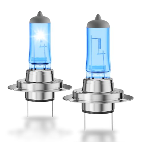H7 Halogen Headlight Bulbs, Standard High Beam or Low Beam or Fog Light Bulb, DC 12V 55W 5000K,4000 Lumens,White Headlight Bulbs,Head Light Bulbs for Car,High Brightness Headlight Bulb, Pack of 2