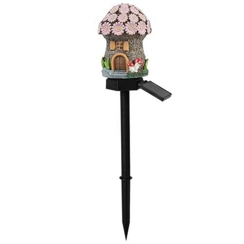 Décoration jardin féerique étanche avec lampe solaire champignon miniature