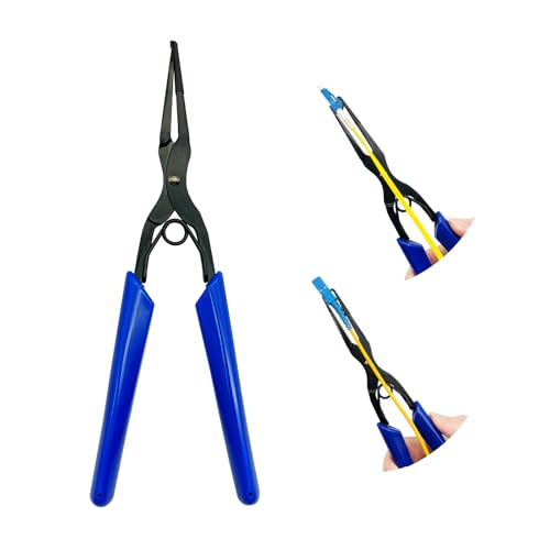 10Gtek Fiber Connector Pliers - Precision Flange Tool for SC, LC, MPO, MTP Connectors, Long Nose with Non-Slip Handle for High-Density Panels & Network Installation