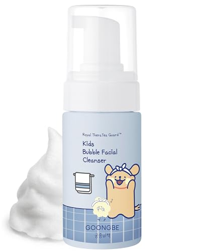 Image of GOONGBE Kids' Bubble Facial Cleanser x Maltese - Korean Kids Low pH Bubble Foam Face Wash - Gentle Cleansing & Hydrating with Panthenol and Amino Acids - Allergen Free Scent, 3.38 fl.oz.
