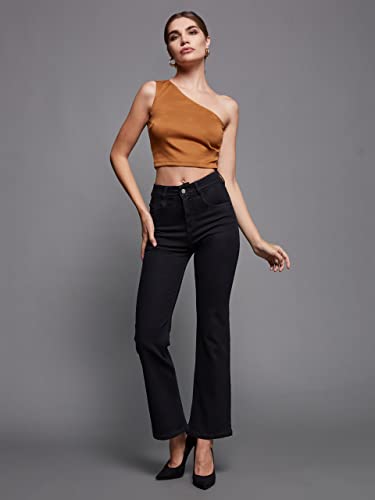 Image of Miss Chase Women's Wide-Leg High-Rise Regular-Length Stretchable Shaping Denim Jeans