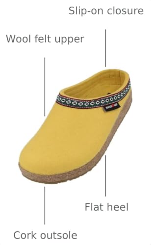Image of HAFLINGER Grizzly Franzl 711001 Unisex Adult Slippers, Yellow, 6.5 AU
