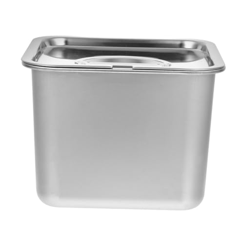 TOBBOMEY Caja De Helado Recipiente Con Congelador Tazón De Helado Contenedores Frigorificos Recipiente Metalico Gadgets De Cocina Plata Acero Inoxidable