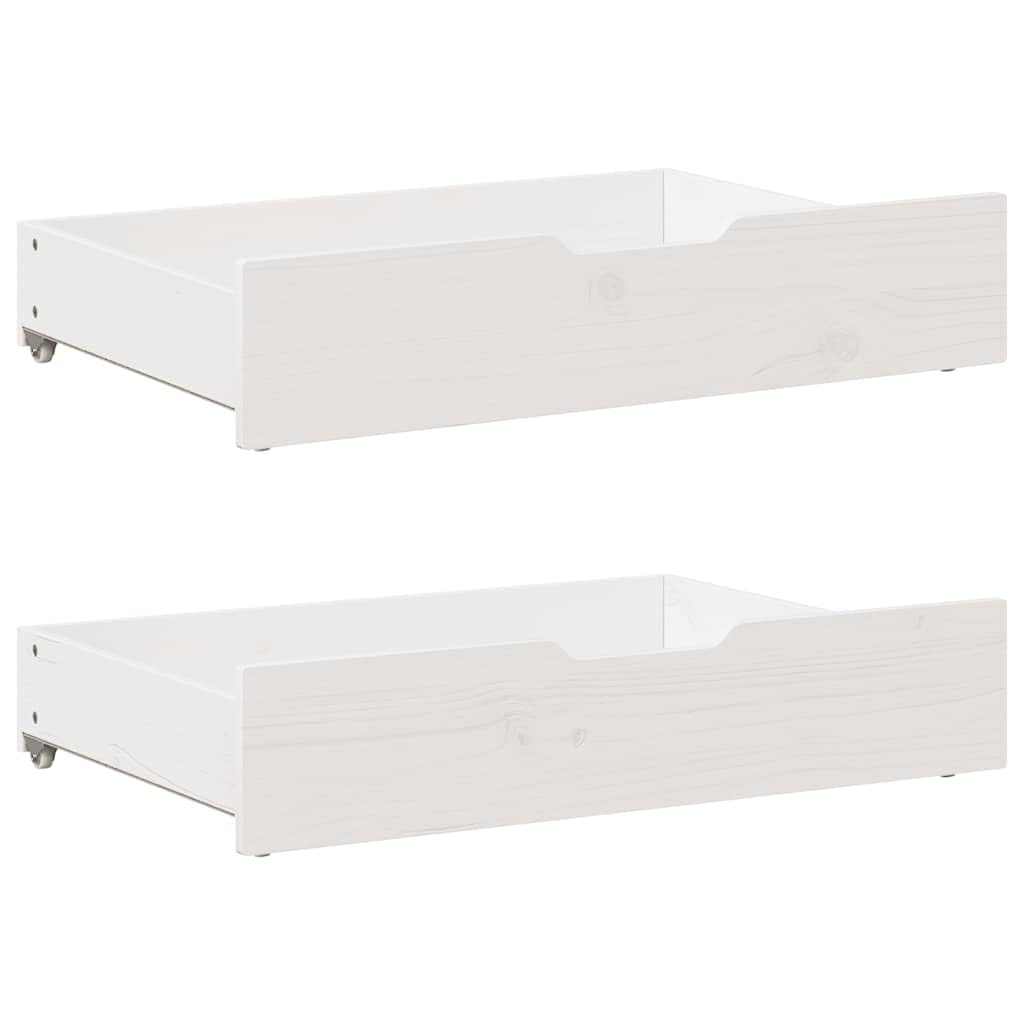 vidaXL Bedlades 2 st 80x55x17 cm massief grenenhout wit