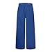 bawilom Wide Leg Pants Woman Casual Sweatpants with Pockets for Women Drawstring High Waist Loose Soft Stretch Trousers Blue