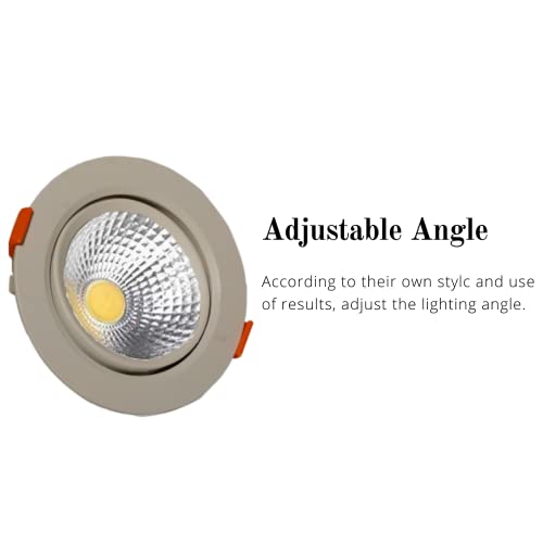 Image of D'Mak Aluminium 6 Watt Round Led Cob Light for Pop /Recessed Lighting (White, 15)