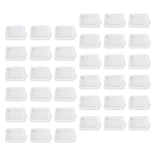 MUCKLILY Platos Desechables de Pulpa de Caña de Azúcar, Rectangulares, Tamaño Mediano, Color Claro, 75 Unidades para Barbacoa, Fiesta y Picnic, Biodegradables, Resistentes a Alimentos