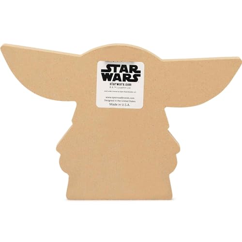 Image of Disney Star Wars Baby Yoda Shelf Sitter Decor | Chunky Wood Block Cutout for Kids' Bedroom, Play Room or Office