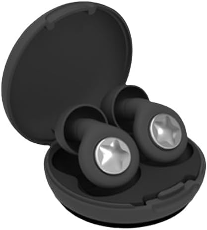 Silicone Noise Cancelling Earplugs for Sleeping, Reusable Ultra Soft Ear Plugs with Portable Case, Black, 3 Pairs Ear Caps