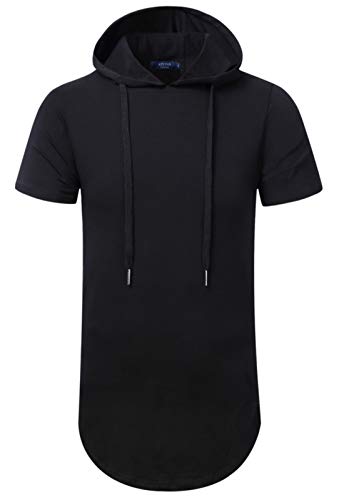 Aiyino Men's S-5X Short Sleeve Fashion Athletic Hoodies Sport Sweatshirt Hip Hop Pullover