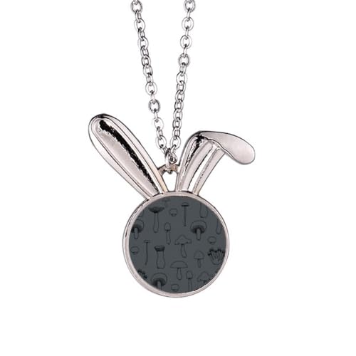 Collier champignon et lapin avec pendentif sautoir original faune sauvage
