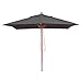 Mendler Gastronomie Holz-Sonnenschirm HWC-C57, Gartenschirm, Polyester/Holz 14kg, eckig 3x3m Seilzug stoßsicher - anthrazit