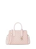Michael Kors Laila Small Satchel, Gold-Tone Hardware/Tonal MK Signature Coated Twill/Ballet