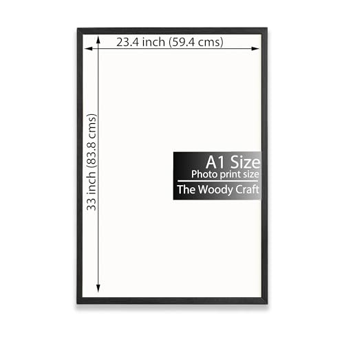 Image of A1 Size Photo Frame | Black Photo Frame For Wall | Rustic Wall Frame | Wooden Photo Frame To Match Any Theme | Minimalist Big Photo Frames For Wall | Ideal Hanging Photo Frames For Wall Decoration