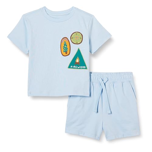 Image of Amazon Essentials Boys and Toddlers' Cotton Short Sleeve T-Shirt and Shorts Set