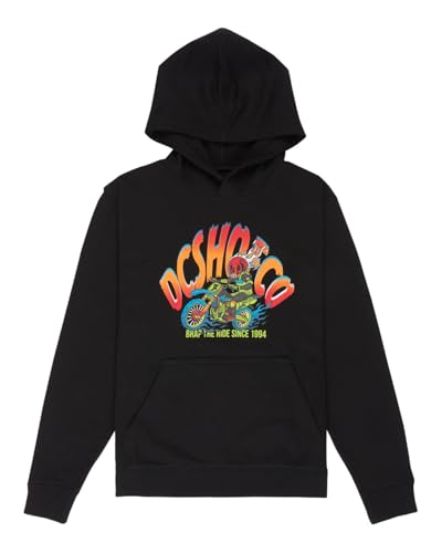Sweat à capuche noir DC Shoes Brap The Ride imprimé garçon