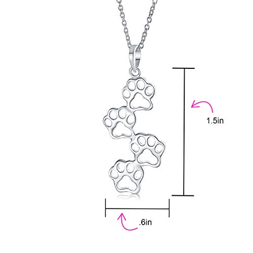 Collier pendentif pattes de chat en argent sterling .925 au design finement ciselé