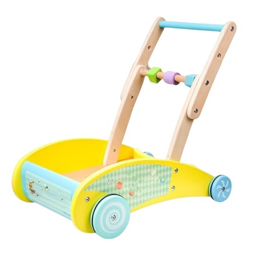 Tyoksi子供用ウォーカー ベビーウォーカー 手押し 収納ボックス 多機能カート 木製 (5)