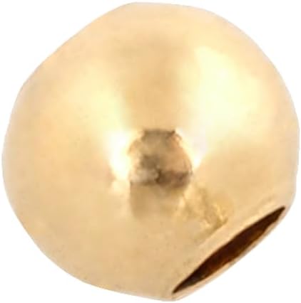 Miniatura 2 de Cuentas redondas lisas rellenas de oro amarillo de 0.079 in, se venden en paquete (100 piezas) cuentas lisas para manualidades de joyas, ideal para