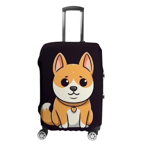 Carry on Luggage Cover Cartoon Shiba Inu Suitcase Covers for Luggages Tsa Approved Travel Luggage Sleeve Protector Elastic Suitcase Protector Anti-Scratch Washable Fits 19-30 Inch Case -L