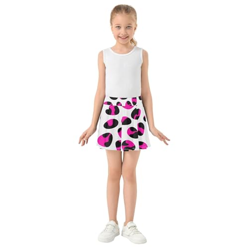 Athletic Shorts Girls Skorts Skirts with Shorts Floral Teen Cheer Leopard Print Pink Black White 3t3