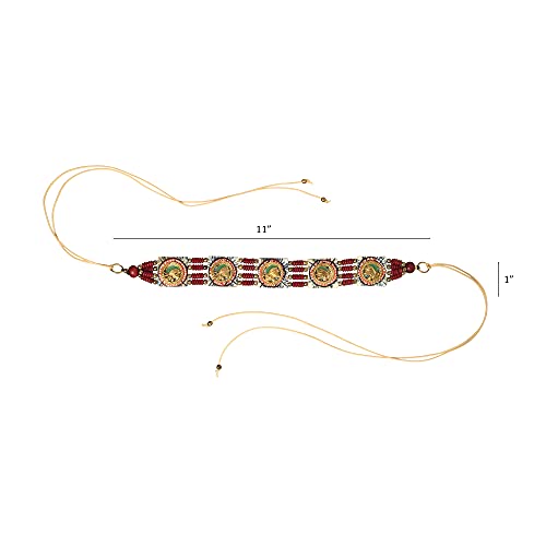Image of AAKRITI ART CREATIONS Royal Empress Handcrafted Tribal Dhokra Necklace & Choker Collection | Artisan Ethnic Brass Jewelry with Oval & Square Designs, Amulet & Talisman Styles for Women