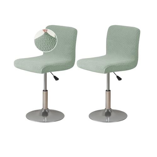 Image of FUANGUI Bar Stool Covers Set of 2, Stretch Bar Stool Chair Cover Slipcovers, Knitted Jacquard Counter Stool Bar Chair Covers for Kitchen Pub Dining Room (Knitted Green)
