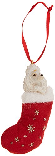 Poodle Christmas Stocking Ornament with 