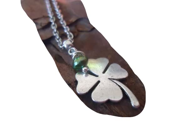 GLÜCKSPERLE zarte 925 Silber Kette mit Kleeblatt & Perle