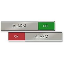 Alarm On/Off Slider Nameplate and Sign Red/Green, 6 x 1