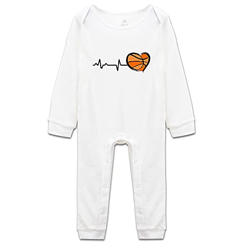 DOQOSESHY Basketball in My Heart Infant Boys Girls Bodysuits Toddler Rompers Short Sleeve/Sleeveless/Long Sleeve