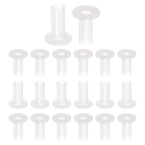 QUARKZMAN 20 Piezas de Bujes de Cojinete, Manga de Cojinetes de Plástico con Bridas de Nailon ID 8mm x OD 10mm x Longitud 25mm, Casquillos de Brida, Blanco