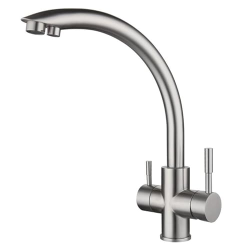 Robinet 3 voies de cuisine en inox résistant pour supprimer le second robinet du lavabo encombré