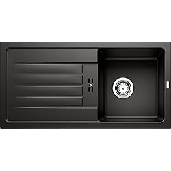 Cocina Blanca Fregadero Negro Blanco 526081 Fregadero de Cocina, Negro, 45 cm Unterschrank