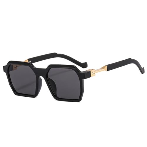 Lunettes de soleil gris noir mat LVTFCO taille unique pour visage rond