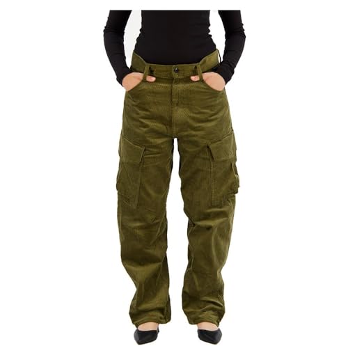 G-Star RAW Damen Cargo Cord 3D Boyfriend Hose, Grün (Dark Olive D23221-D405-C744), 26 G-Star RAW Damen Cargo Cord 3D Boyfriend Hose, Grün (Dark Olive D23221-D405-C744), 26