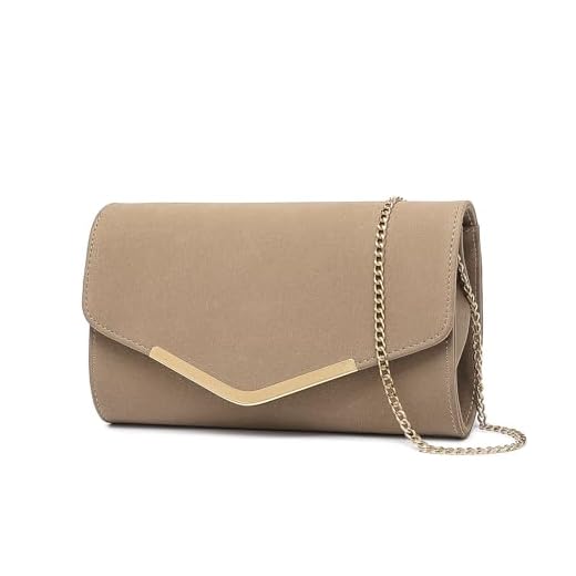 MISS LULU Bolsa de Cadena Mujer Elegante Clutch Carteras de Mano Bandolera Ante Pequeñas Monedero